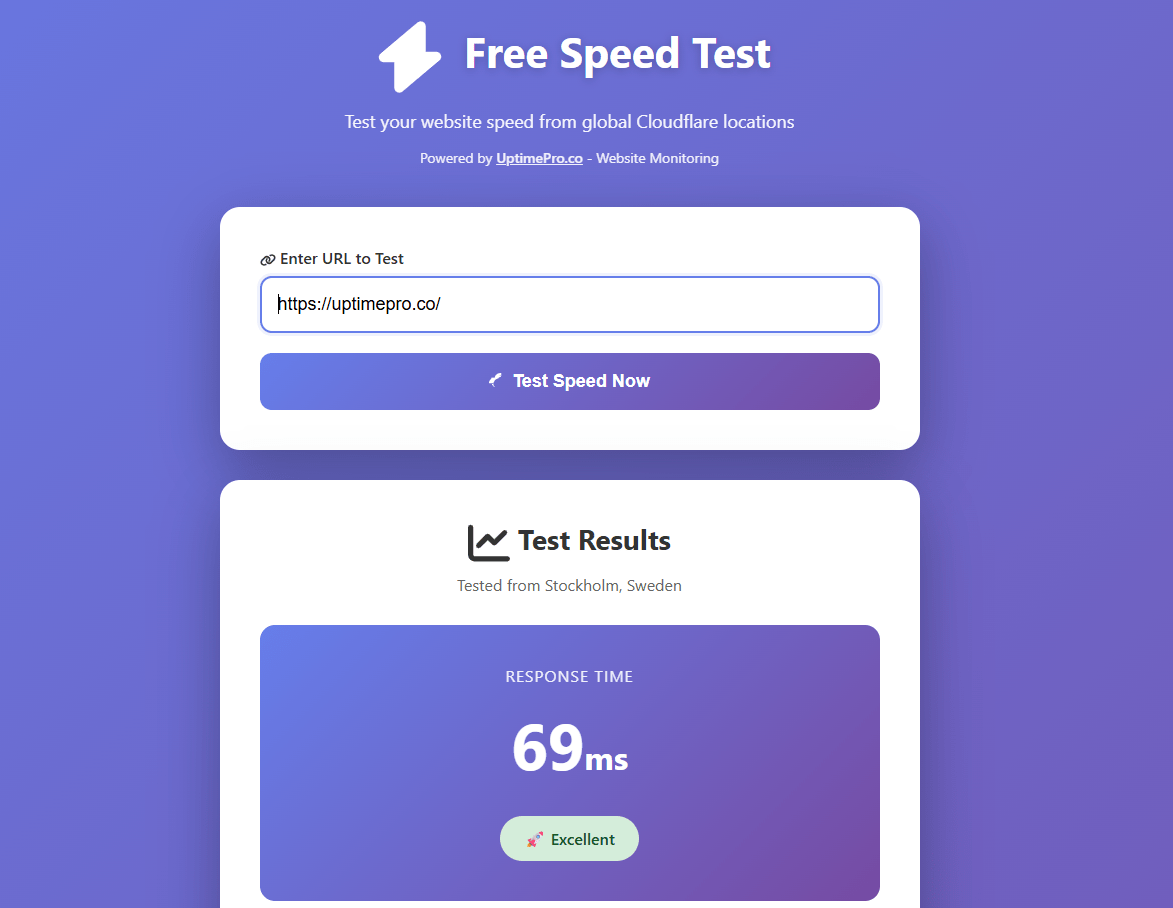 Free Speed Test - Uptimepro.co